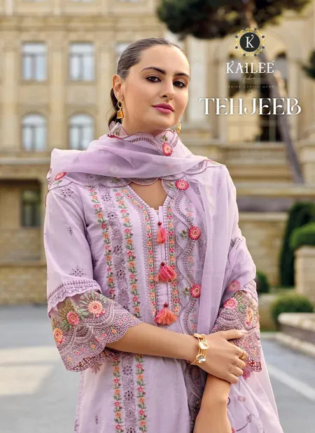 Tehjeeb By Kailee Heavy Work Cotton Designer Kurti With Bottom Dupatta Wholesalers In Delhi Catalog