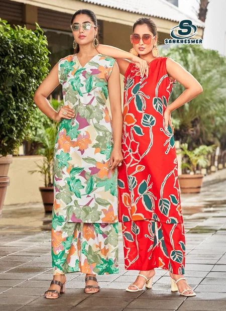 Tetema Vol 1 By Sankheswer Rayon Printed Co Ord Set Wholesale Market In Surat