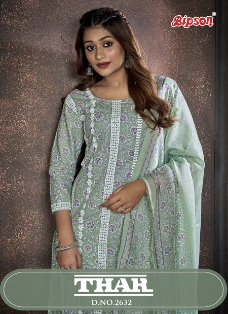 Thar 2632 By Bipson Embroidery Printed Cotton Dress Material Wholesale Market In Surat
