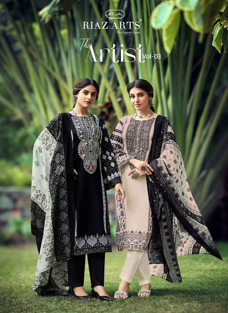 The Artist Vol 3 By Riaz Arts Lawn Karachi Cotton Dress Material Wholesalers In Surat
 Catalog