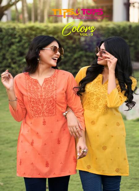 Tips And Tops Colors Vol 3 Embroidery Heavy Rayon Western Ladies Top Wholesale Price In Surat
 Catalog