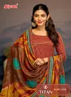 Titan 3230 By Bipson Jam Satin Printed Dress Material Suppliers In India