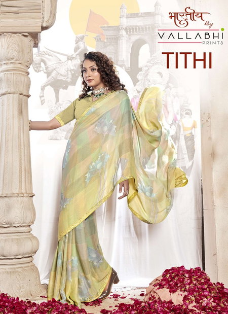 Tithi By Vallabhi Printed Georgette Designer Sarees Wholesale Price In Surat