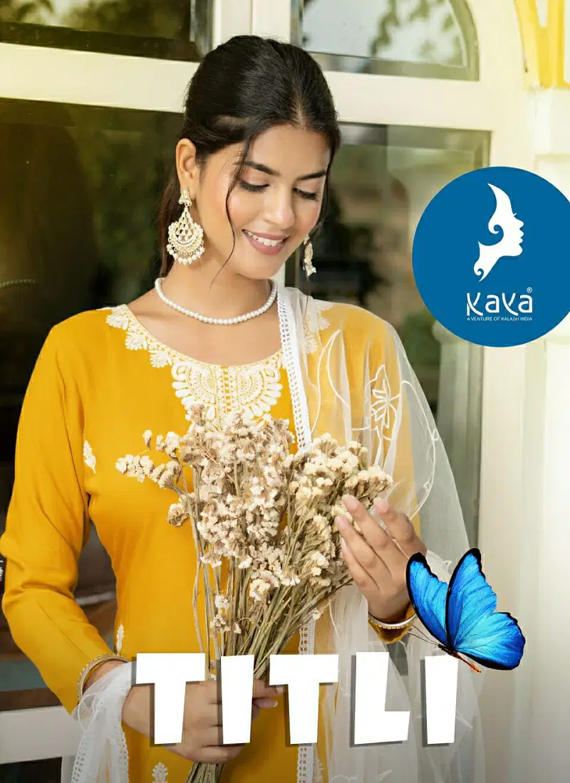 Titli By Kaya Rayon Kurti With Bottom Dupatta Wholesale Market In India Catalog