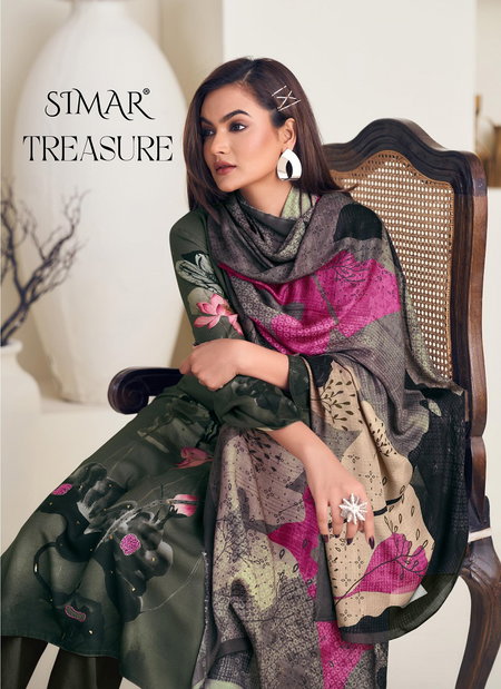 Treasure By Glossy Viscose Muslin Printed Dress Material Suppliers In India
