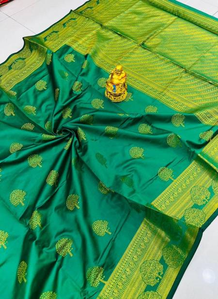 Green Jaanvi Fashion Mysore Art Silk Saree at Rs 465 in Surat