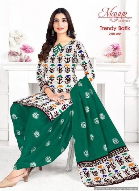 Trendy Batic Vol 2 By Mayur 3001 To 3010 Cotton Dress Material Wholesale Price In Surat
 Catalog