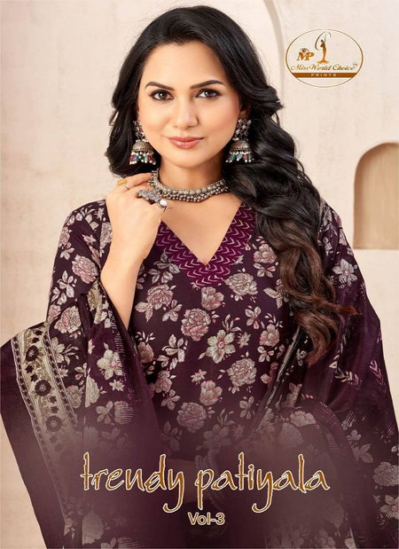 Trendy Patiyala Vol 3 By Miss World Cotton Readymade Patiyala Dress  Wholesale Online