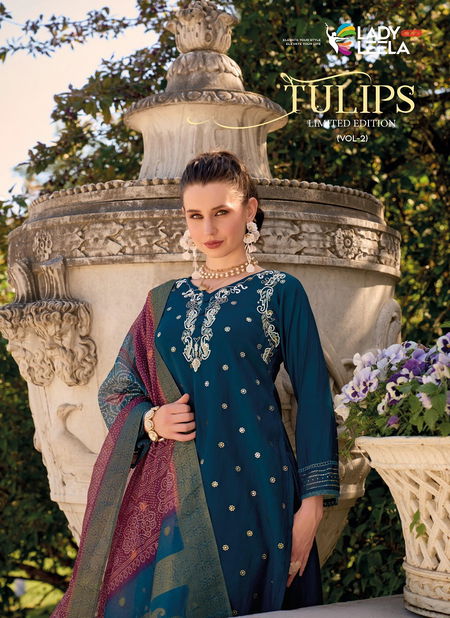 Tulip Vol 2 By Lady Leela Handwork Viscose Silk Kurti With Bottom Dupatta Wholesale Price In Surat  Catalog