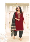 Tunic House N4u Patiyala Ethnic Wear Rayon Slub With Heavy Embroidery Ready Made Collection

