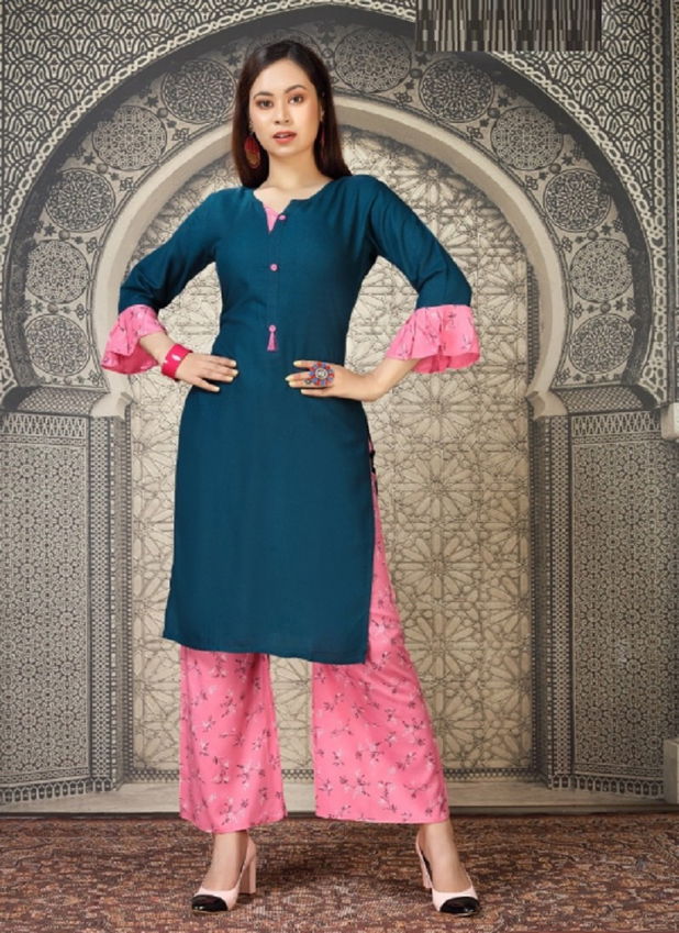 Tunic House Nikki 2 Exclusive Ethnic Wear Rayon Kurti With Plazzo Collection