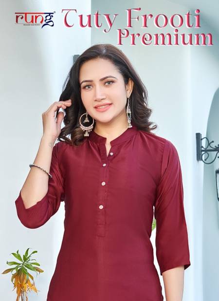 Tuty Frooty Premium By Rung Plain Daily Wear Kurtis Wholesale Price In Surat Catalog