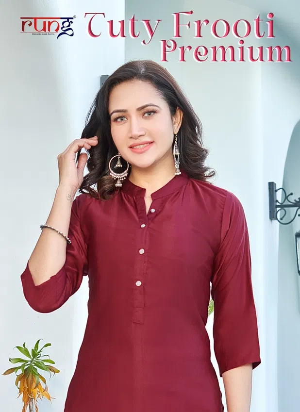 Tuty Frooty Premium By Rung Plain Daily Wear Kurtis Wholesale Price In Surat