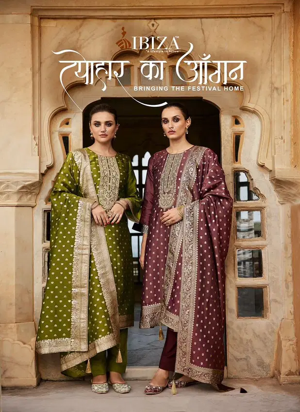 Tyohaar Ka Angan By Ibiza Banarasi Silk Salwar Kameez Orders In India