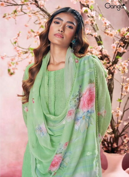 Ubika 2778 By Ganga Designer Work Premium Pure Linen Dress Material Wholesale Price In Surat Catalog