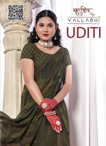 Uditi By Vallabhi Daily Wear Printed Georgette Sarees Wholesale Shop In Surat