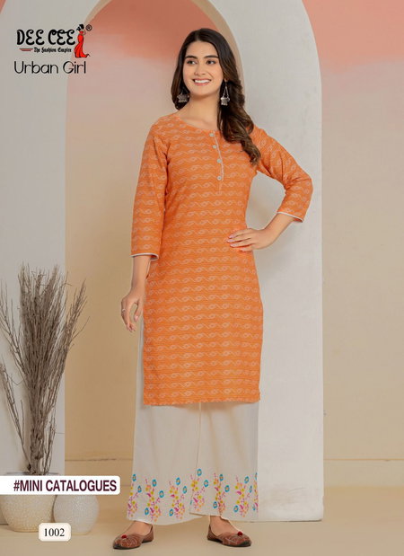 Urban Girl By Dee Cee Printed Cotton Embroidery Kurti With Bottom Wholesale Shop In Surat