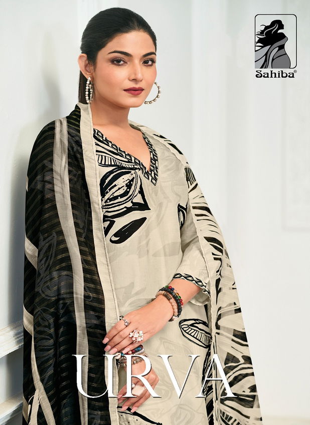 Urva By Sahiba Silk Digital Printed Dress Material Suppliers In India