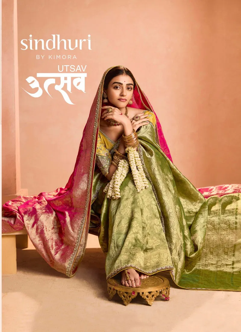 Utsav By Kimora Tissue Silk Party Wear Surat Saree Wholesale Market Catalog