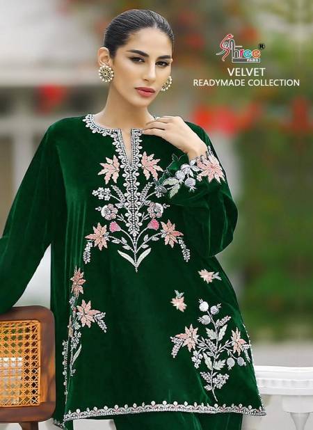 V 1182 Velvet Designer Pakistani Kurti With Bottom Catalog
