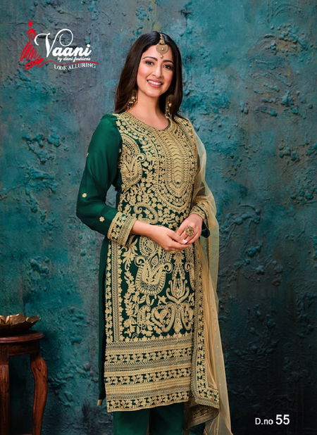 Vaani 5 Latest Festive Wear Heavy Work Faux Georgette Designer With Net And Heavy work border Dupatta Salwar Suits Collection
 Catalog