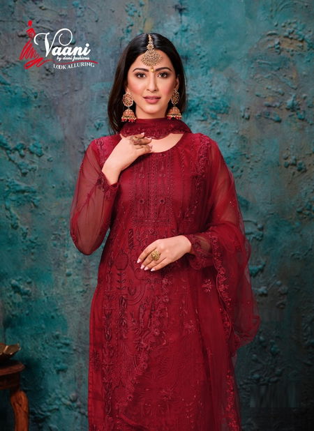 Vaani 7 Heavy Net Fancy Festive Wear Net With Heavy Tone to Tone Thread And Sequence Work Designer Salwar Suits Collection Catalog