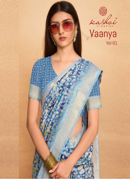 Vaanya Vol 1 By Kashvi Crystal Dobby Printed Sarees Wholesale Market In Surat With Price Catalog