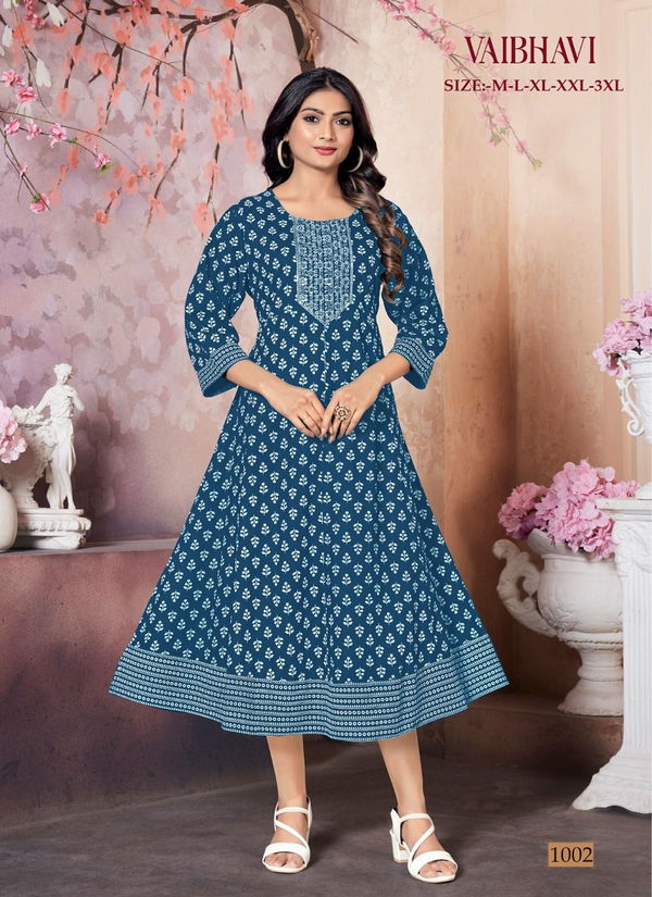 Vaibhavi 01 Gold Printed Kurtis Wholesale Market In Surat With Price
