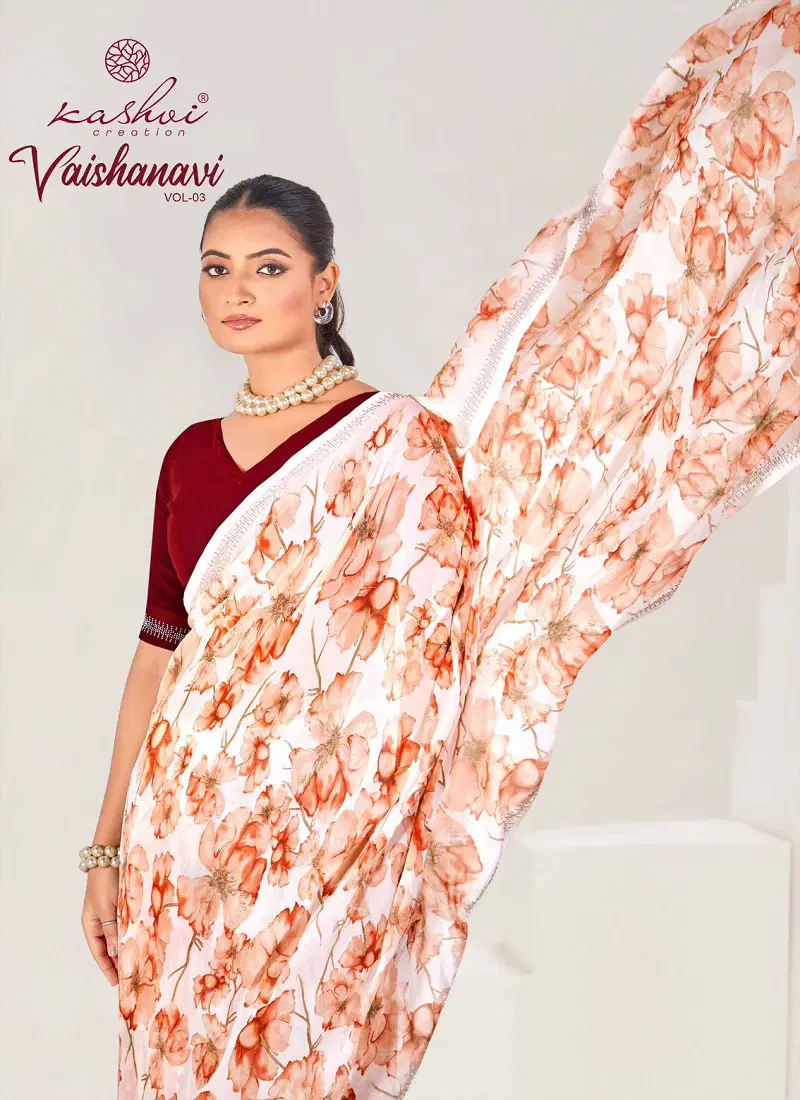 Vaishnavi Vol 3 By Kashvi Georgette Daily Wear Saree Wholesale Shop In Surat Catalog