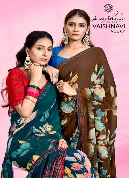 Vaishnavi Vol 6 By Kashvi Georgette Printed Sarees Wholesale Online Catalog