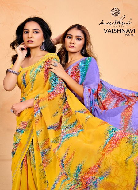 Vaishnavi Vol 8 By Kashvi Whatless Daily Wear Sarees Suppliers In India Catalog