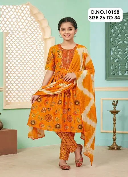 Vakti 10158 Capsule Printed Kids Wear Kurti With Pant Dupatta