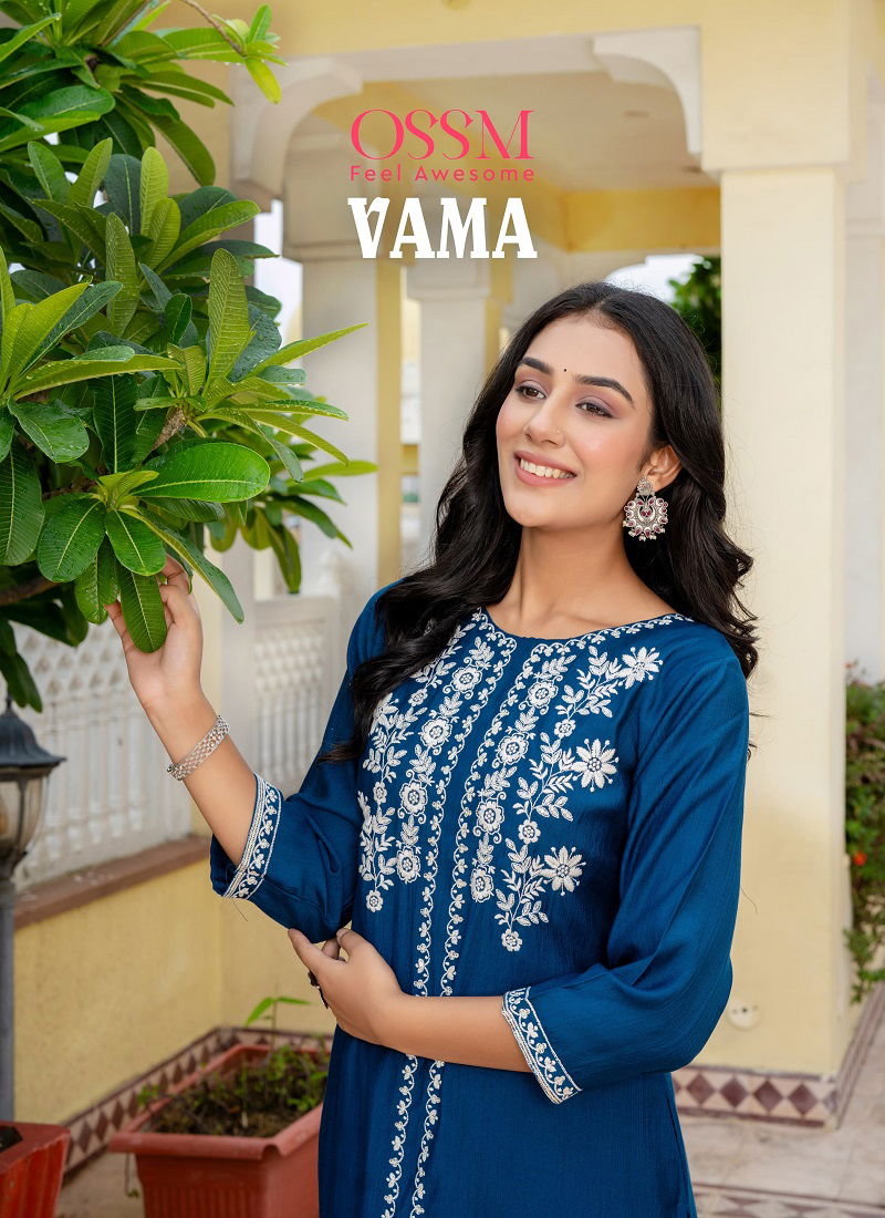 Vama By Ossm Viscose Silk Designer Cord Set Kurti With Bottom Wholesale Online Catalog