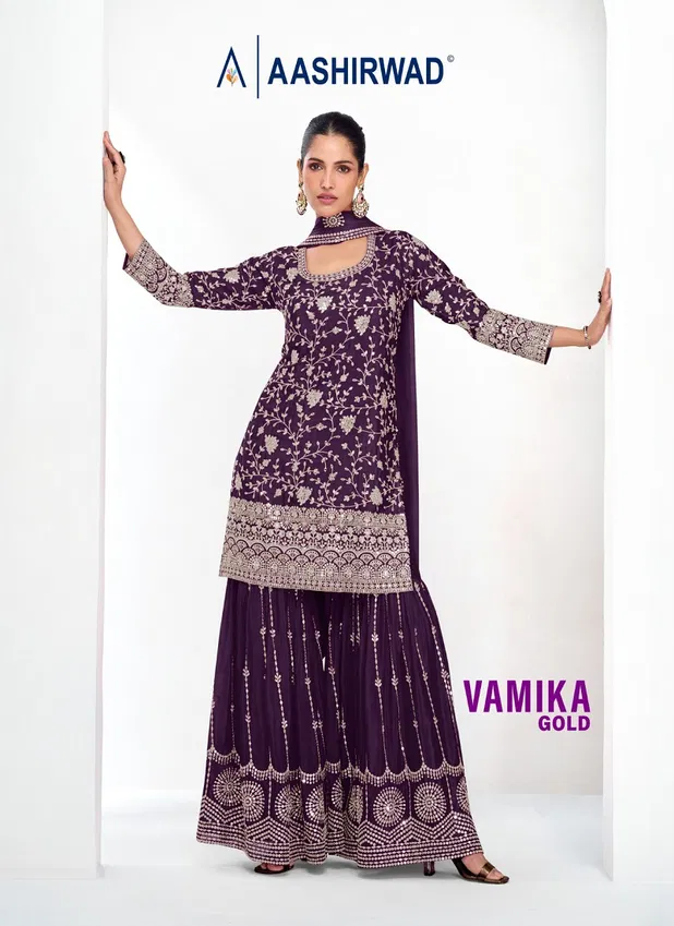 Vamika Gold By Aashirwad Chinnon Wholesale Readymade Suits In India