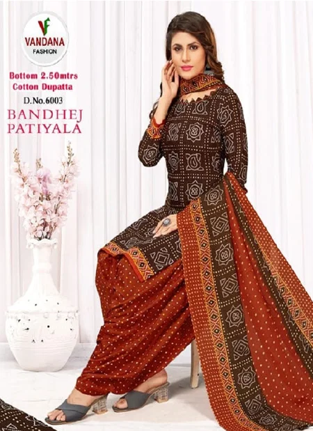 Vandana Bandhej 6 Indo Cotton Dress Material Catalog