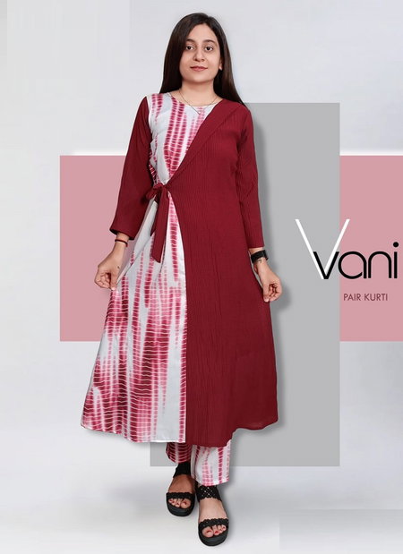 Vani Arya Poly Rayon Designer Kurti With Bottom Wholesale Shop In Surat