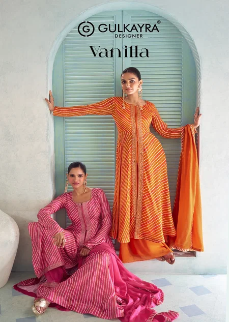 Vanilla By Gulkayra Chinon Printed Embroiderey Readymade Suits