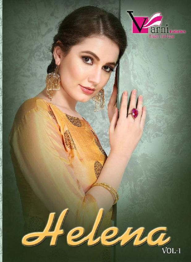 VARNI HELENA VOL-01 Latest Fancy Designer Casual Wear Soft Dola silk with Foil Print Kurtis With palazzo Collection