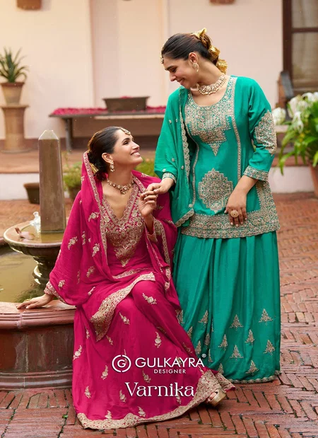 Varnika By Gulkayra Real Chinon Surat Readymade Suits Wholesale Market
