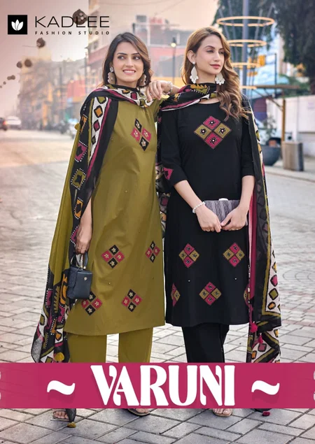 Varuni By Kadlee Dhabu Cotton Kurti With Bottom Dupatta
