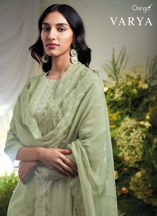 Varya By Ganga Linen Jacquard Designer Dress Material Wholesalers In Delhi