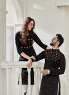 VASTRA RANG RAM-LEELA VOL-2 Fancy Party Wear Pure Cotton With Slub Strip With Embroidery Work Couple Combo Collection
