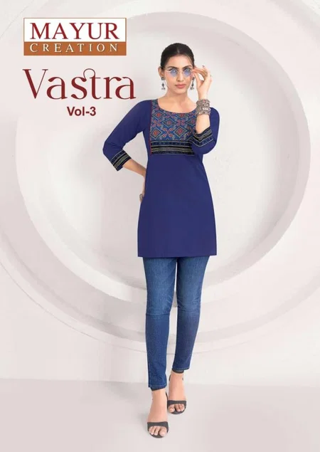 Vastra Vol 3 By Mayur Cotton Ajrak Printed Short Tops Wholesalers In Surat
