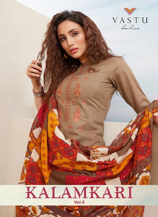 Vastu kalamkari Vol 2 Exclusive Designer Lawn Printed With Exclusive Work Salwar Suits Collection
