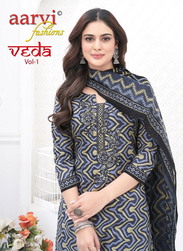 Veda Vol 1 By Aarvi Cotton Printed Kurti With Bottom Dupatta Online Wholesale