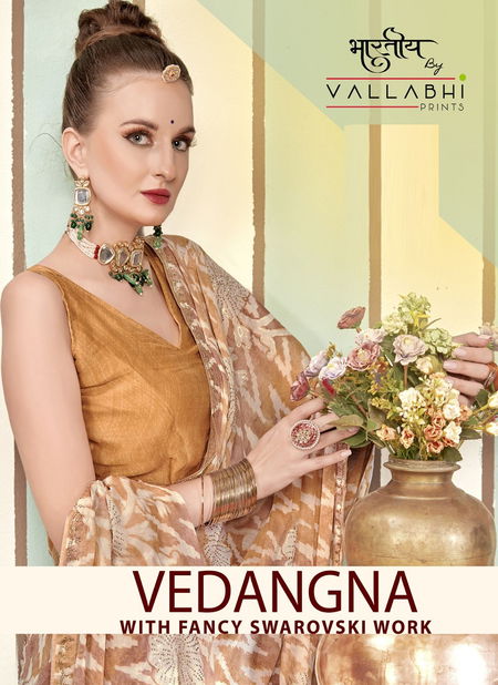 Vedangana By Vallabhi Georgette Printed Sarees Wholesale Price In Surat Catalog