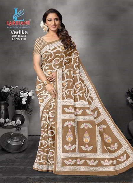 Vedika By Lakhani 108 To 113 Cotton Printed Sarees Wholesale Shop In Surat
 Catalog