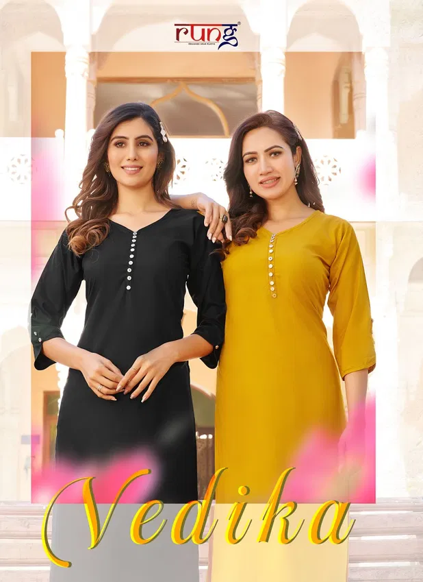 Vedika By Rung Heavy Rayon Designer Kurtis Wholesale Price In Surat