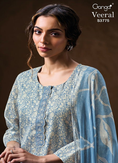 Veeral 3775 By Ganga Cotton Satin Designer Salwar Kameez Suppliers In India
