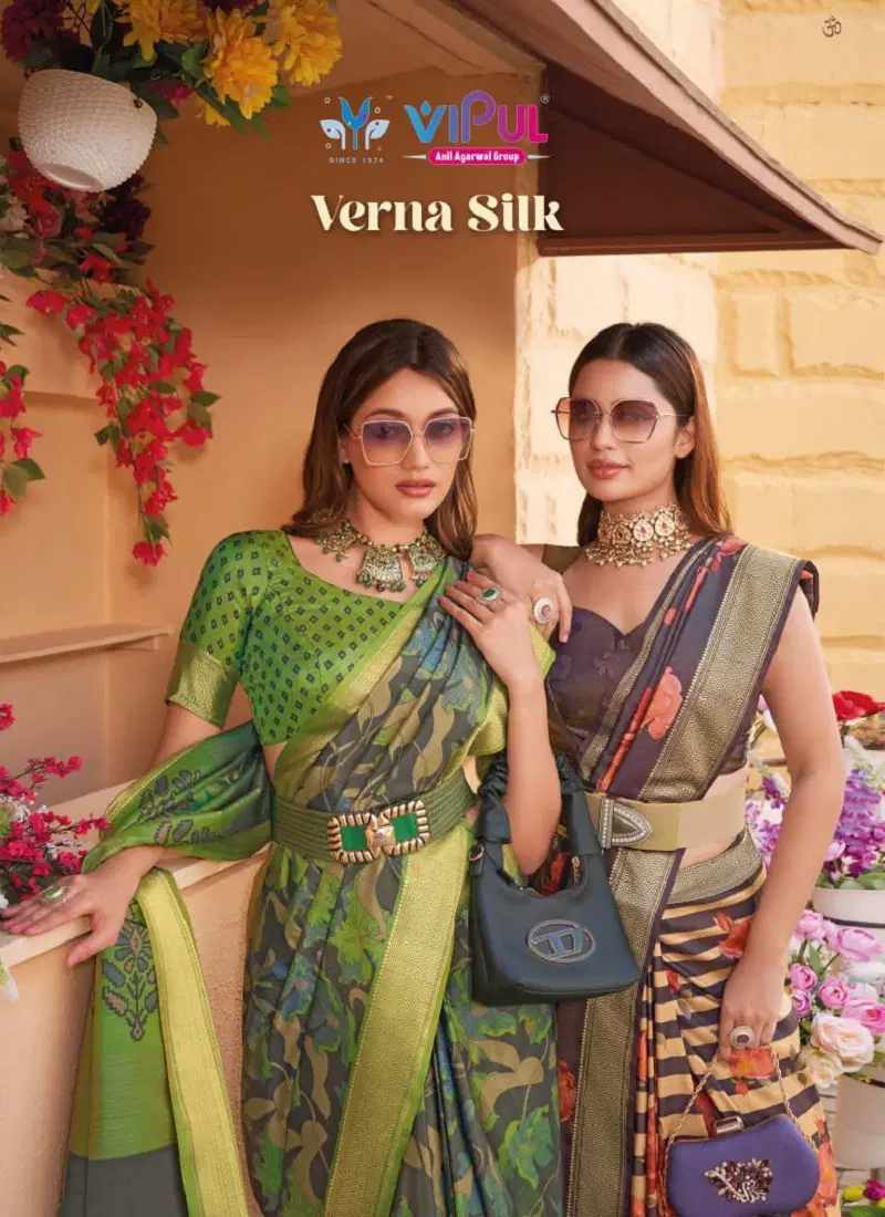 Verna Silk By Vipul Silk Casual Wear Saree Orders In India Catalog